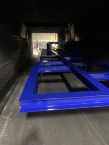 43 Foot Base in 54 Foot Oven - Sandblast and Powder Coat RAL 5002